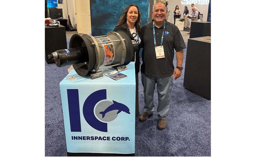 Pauline McCann, operations director at Subsea Supplies, and Omar Rafeh, vice president of Innerspace. (Image credit: Subsea Supplies)